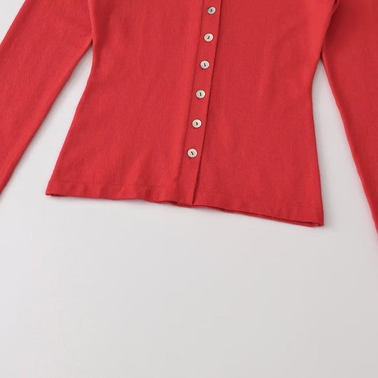 Damen Feinstrick-Cardigan mit Hemdkragen und durchgehender Knopfleiste Shop Nory