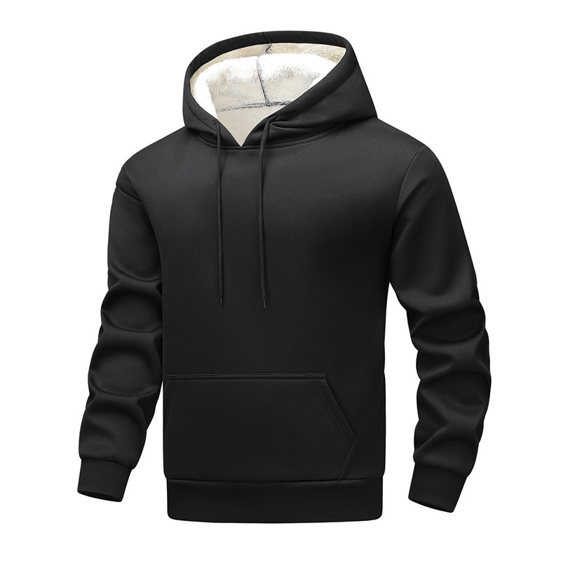 Herren Kuscheliger Teddyfleece-Kapuzenpullover mit Sherpa-Futter und Kängurutasche Shop Nory