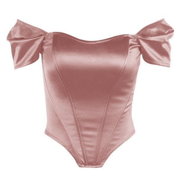 Damen Off-Shoulder Body mit Puffärmeln