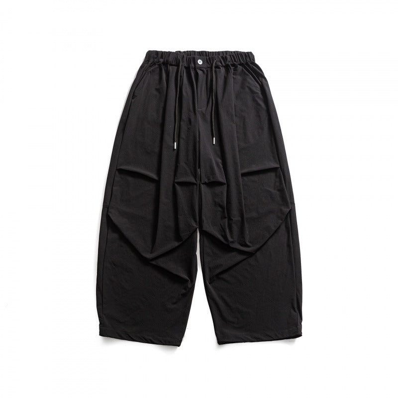 Unisex Weite Haremshose mit Drapierungen, elastischem Bund und Kordelzug Shop Nory