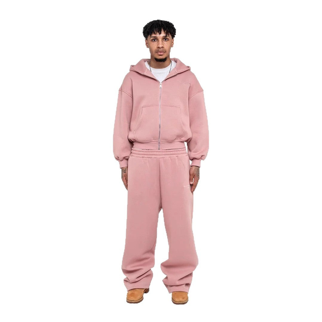 Herren nan lässiges Reißverschluss-Hoodie- und Palazzohose-Set mit dropped-shoulder Silhouette Shop Nory