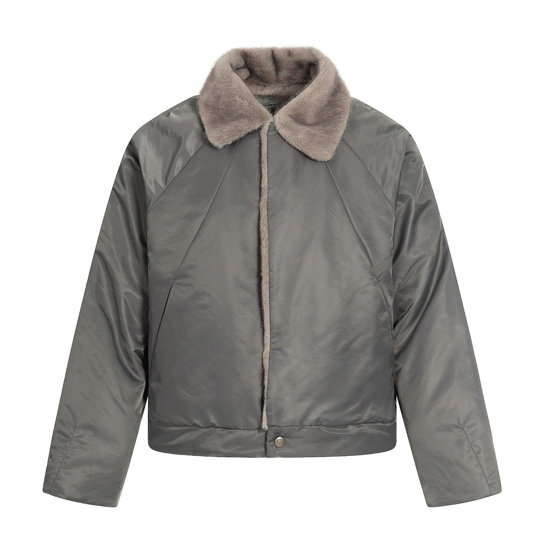 Damen Kurz geschnittener gesteppter Blouson mit Webpelzkragen Shop Nory
