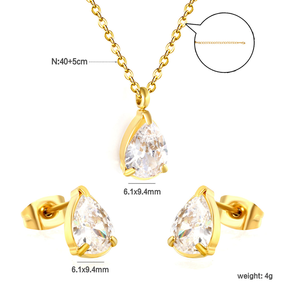Damen Schmuckset mit elegantem Kristallanhänger und funkelnden Ohrsteckern Shop Nory
