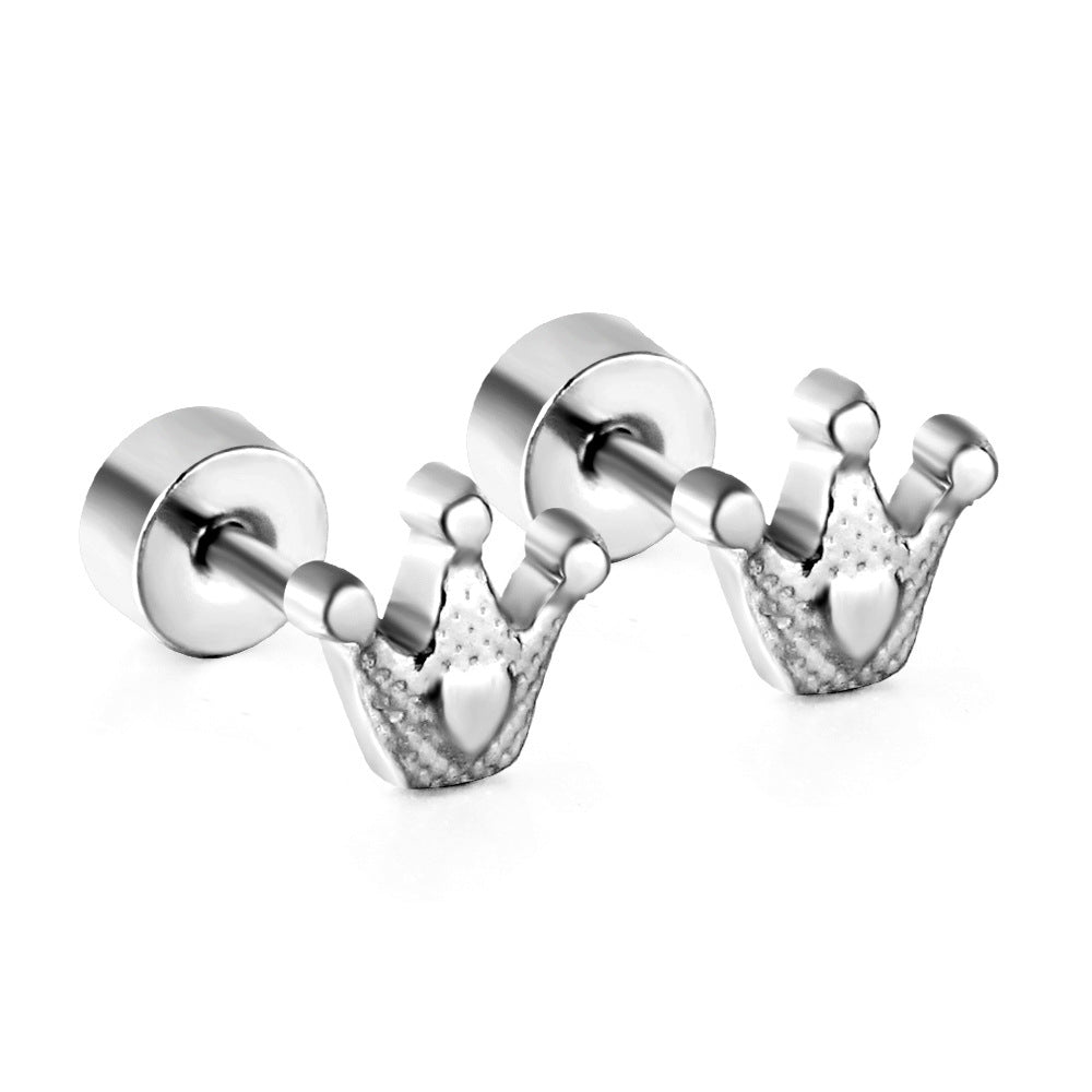 Damen Edelstahl Ohrstecker im königlichen Krone-Design Shop Nory