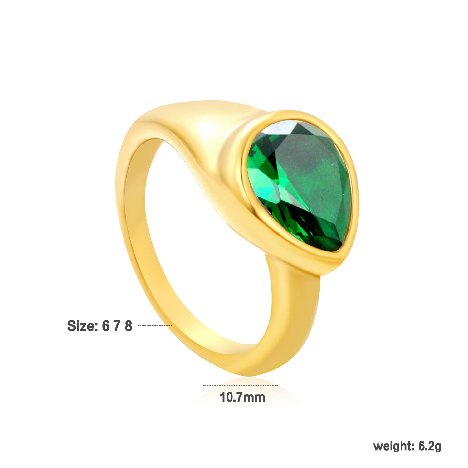 Damen Ring mit elegantem, funkelndem Kristall und hochwertiger Goldoberfläche Shop Nory