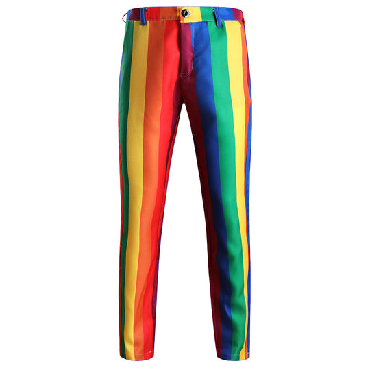 Unisex nan schmal geschnittene Chinohose mit vertikalem Streifenmuster und elastischem Bund Shop Nory