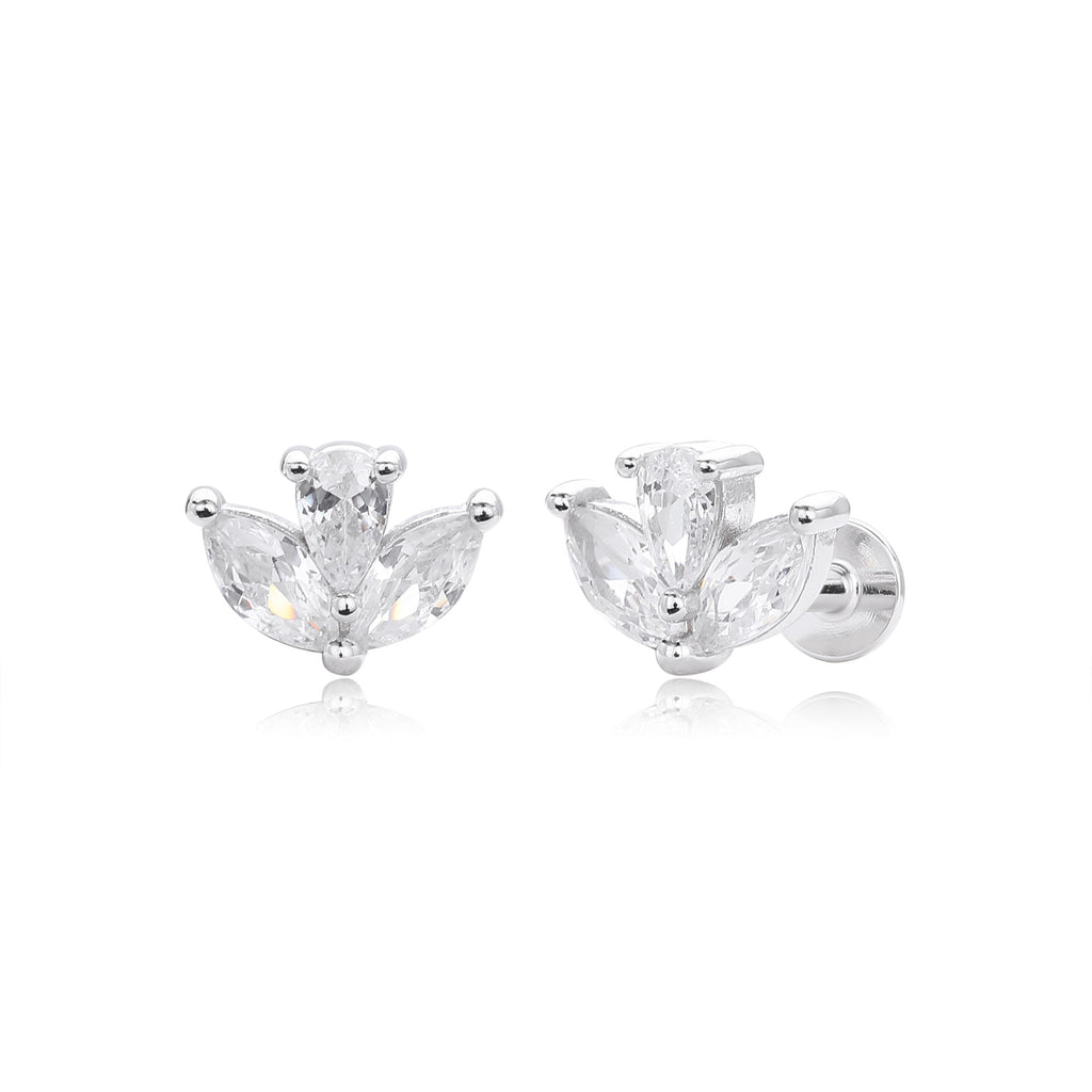 Damen Ohrstecker mit funkelndem Zirkon in elegantem Blumenmotiv Shop Nory