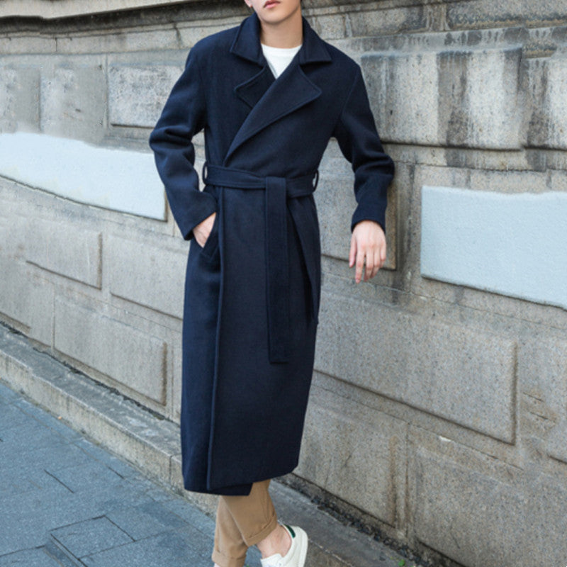 Herren Maxilanger Wollmix-Übermantel mit minimalistischer Silhouette und verdeckter Knopfleiste Shop Nory