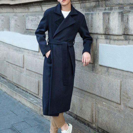 Herren Maxilanger Wollmix-Übermantel mit minimalistischer Silhouette und verdeckter Knopfleiste Shop Nory