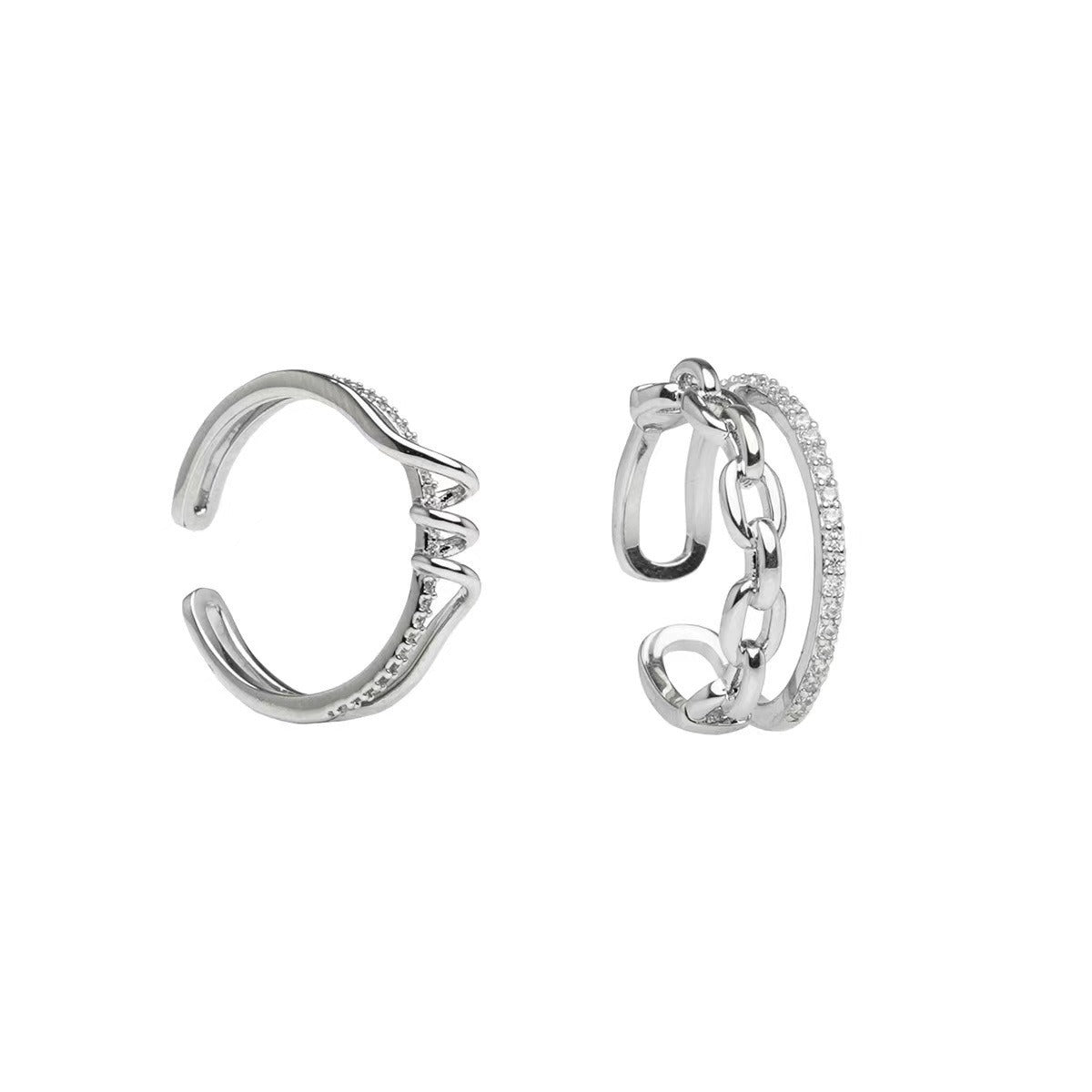 Damen Offener Ring mit elegantem Design und funkelnden Zirkonia Shop Nory