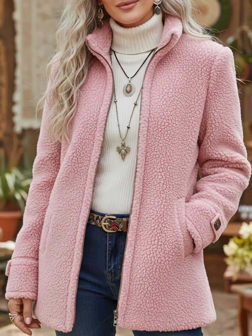 Damen Kuschelige Fleecejacke
