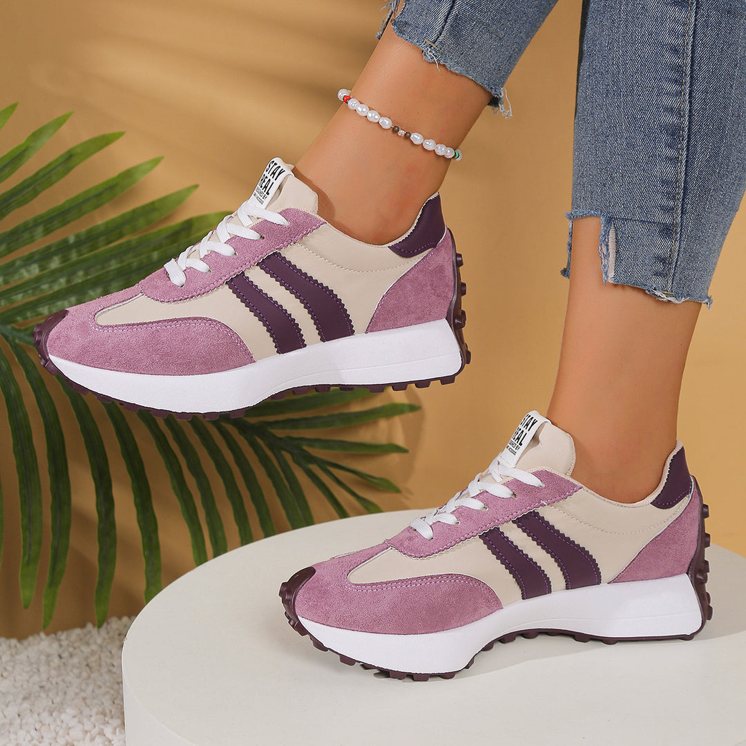 Damen Retro-Plateau-Sneaker mit Velours- und Mesh-Mix Shop Nory
