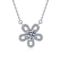 Damen Halskette mit funkelndem Blumenanhänger aus Zirkonia Shop Nory