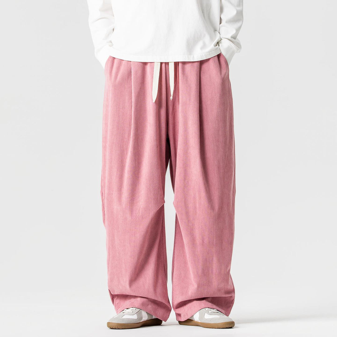 Herren Weit geschnittene Cordhose mit Bundfalten, Tunnelzug und lässiger Baggy‑Silhouette Shop Nory