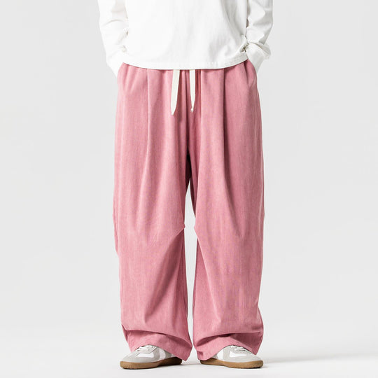 Herren Weit geschnittene Cordhose mit Bundfalten, Tunnelzug und lässiger Baggy‑Silhouette Shop Nory