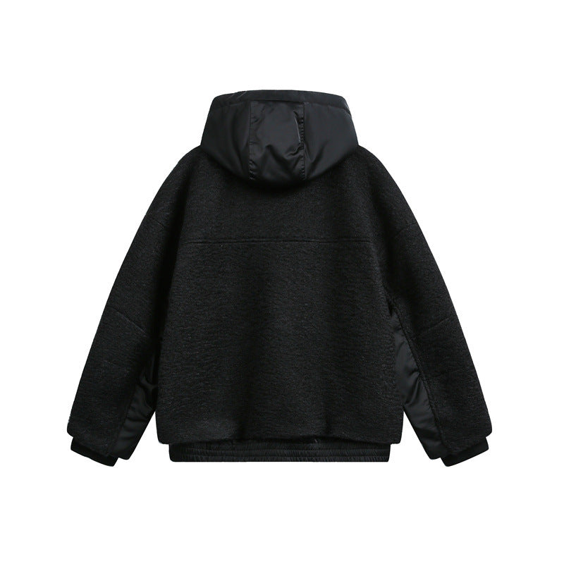 Unisex Oversized Teddy-Fleece Winterjacke mit abnehmbarer Kapuze Shop Nory