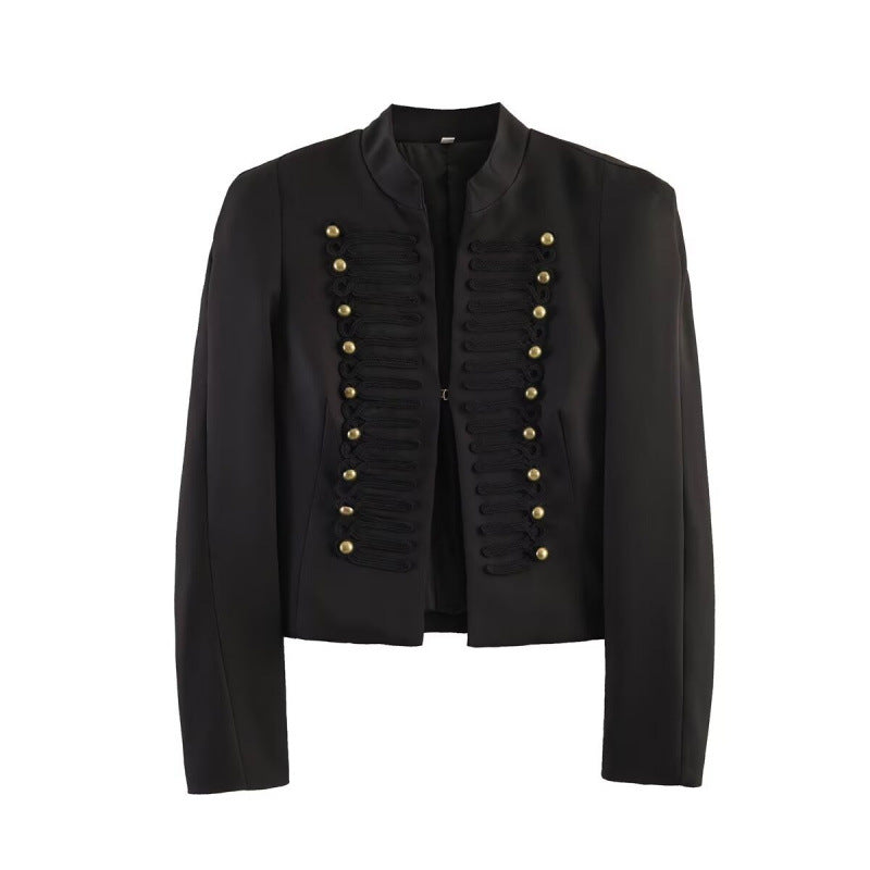 Damen Kurze marschallinspirierte Blazerjacke mit dekorativer Knopfreihe und Kordelbesatz Shop Nory