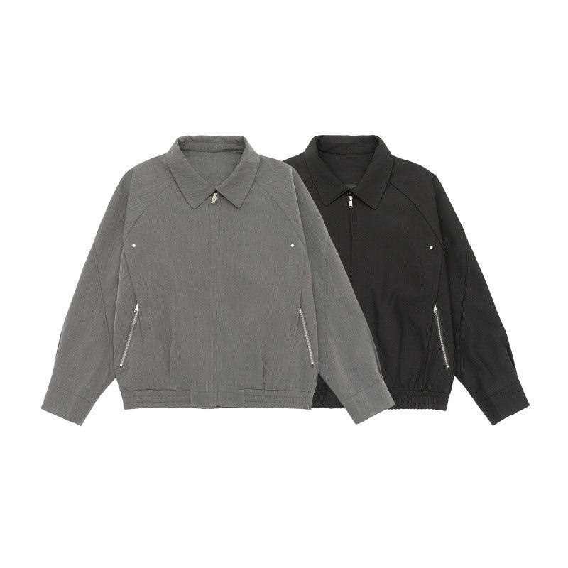 Herren Boxy-Übergangsjacke mit Hemdkragen, Raglanärmeln und Reißverschlusstaschen Shop Nory