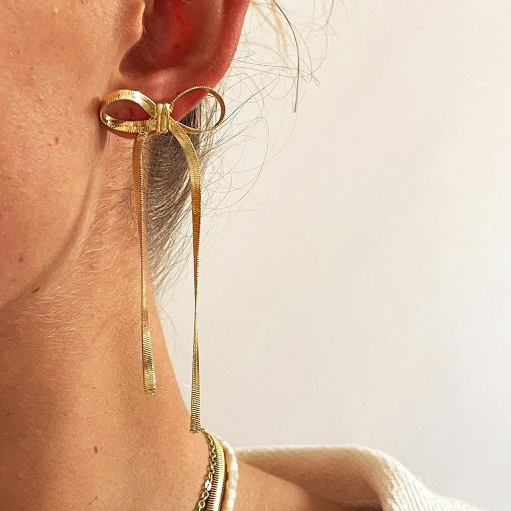Damen Ohrhänger mit kunstvollem Schleifen-Design Shop Nory