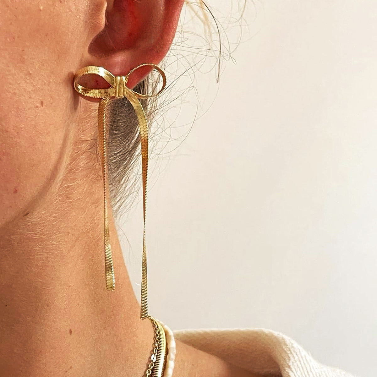 Damen Ohrhänger mit kunstvollem Schleifen-Design Shop Nory