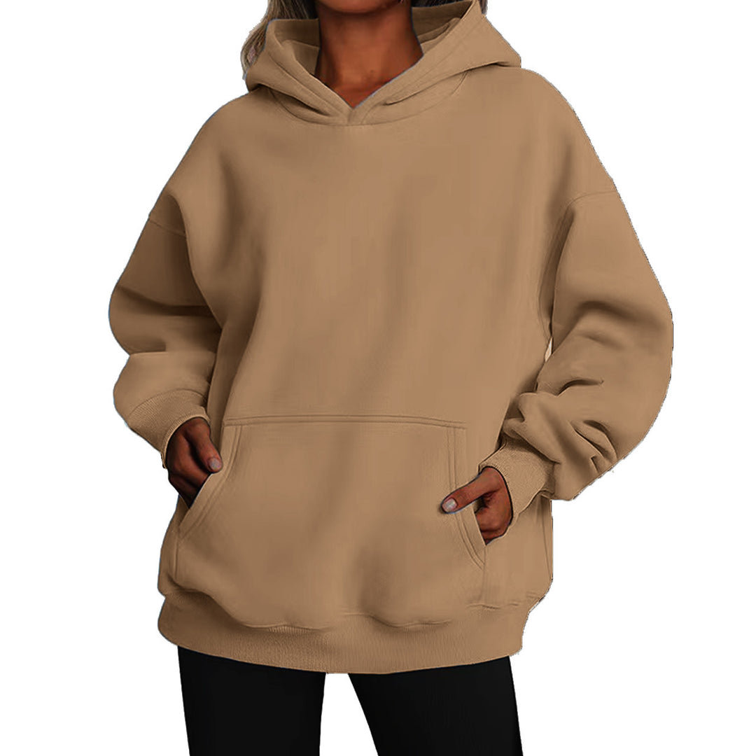 Damen nan Oversize-Kapuzenpullover mit Raglanärmeln, Kängurutasche und weichem Fleece-Innenfutter Shop Nory