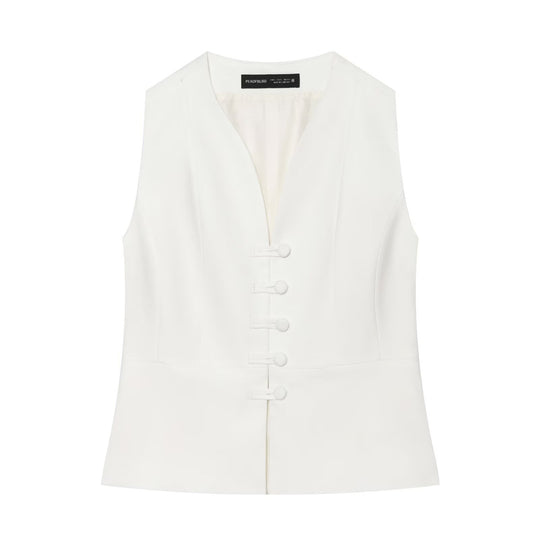 Damen High-Waist Schlaghose mit Zierknopfleiste und Eingrifftaschen Shop Nory