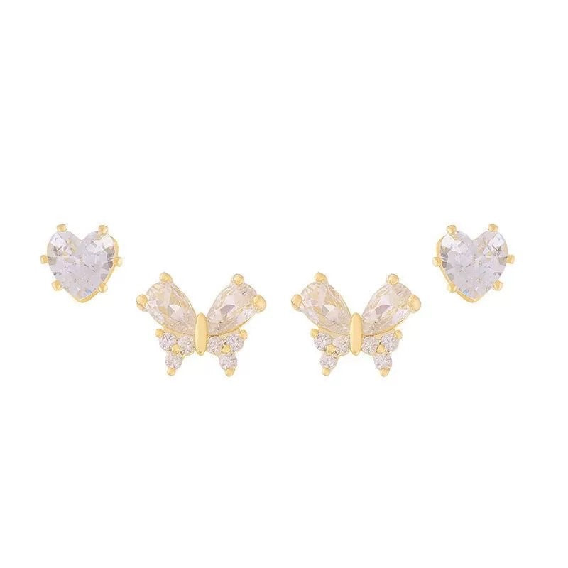 Damen Ohrstecker mit filigranem Schmetterlingsdesign und funkelnden Zirkonia Shop Nory