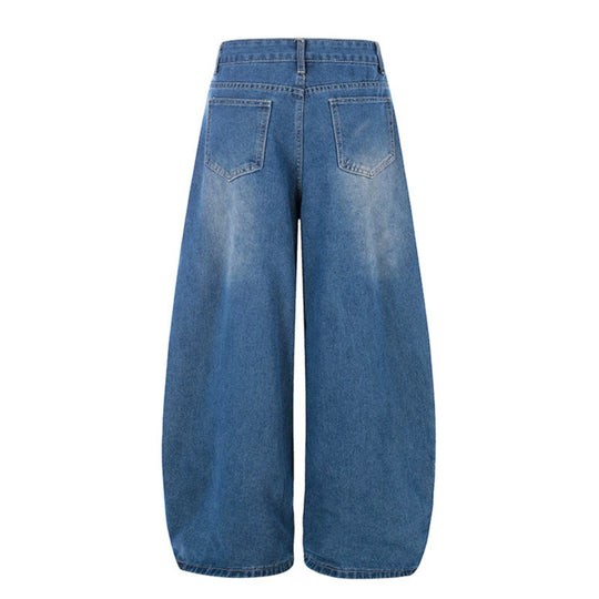 Damen Weite High‑Waist Palazzohose aus Denim mit Pferde‑Stickerei und Culotte‑Schnitt Shop Nory