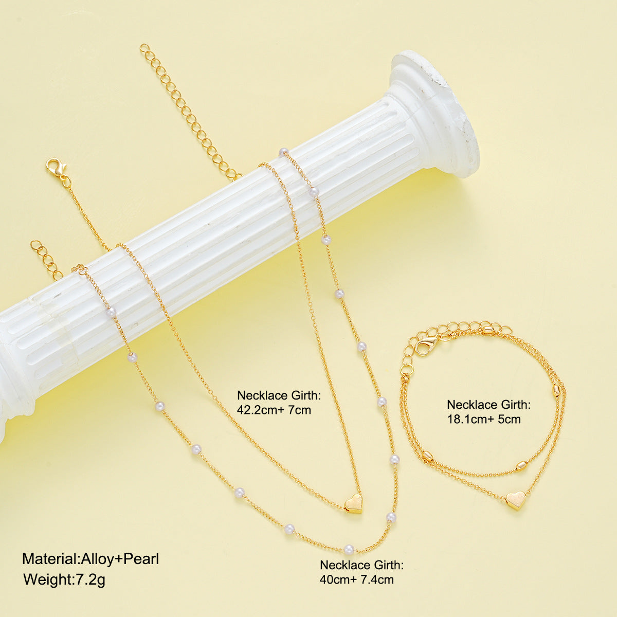 Damen Ketten- und Armband-Set aus hochwertigem Metall mit eleganten Details Shop Nory