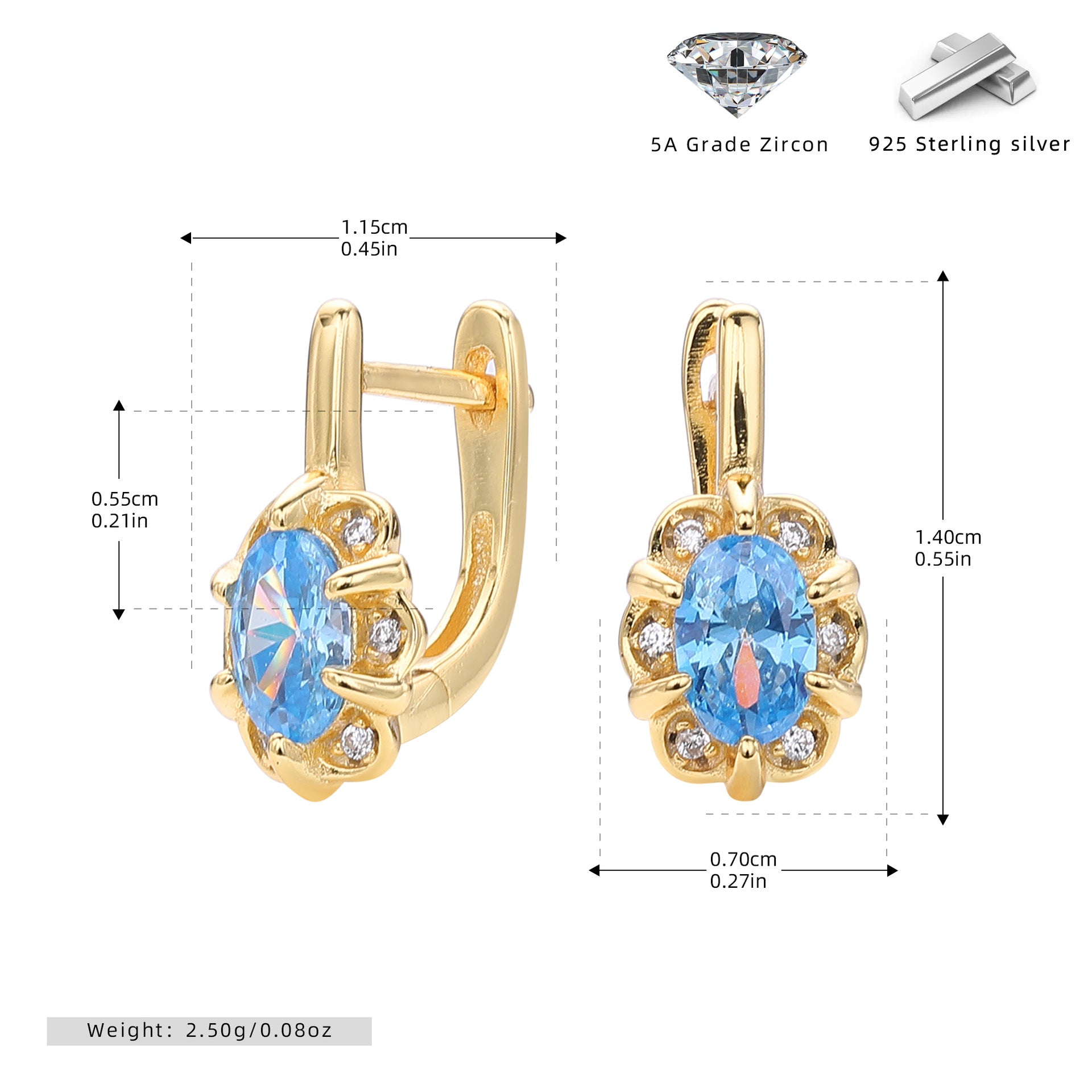 Damen Ohrhänger mit funkelndem Zirkonbesatz aus 925 Sterlingsilber Shop Nory