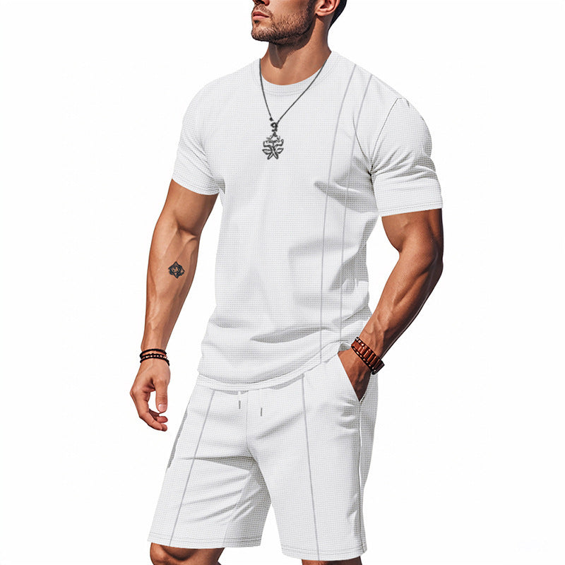Herren Sportliches Kurzarm- und Shorts-Set aus atmungsaktivem Material