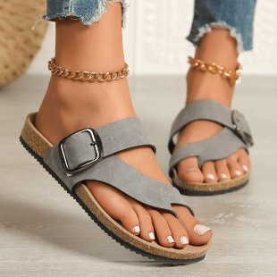 Damen Zehentrenner-Sandalen mit geflochtenen Riemen und rutschfester Sohle