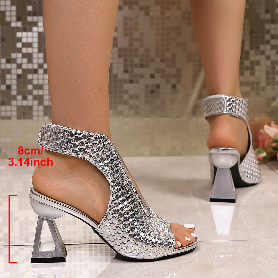 Damen GewShop Noryte Peeptoe-Sandaletten mit Cut-Outs und skulpturalem Absatz Shop Nory