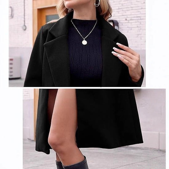 Damen Eleganter Wollmantel