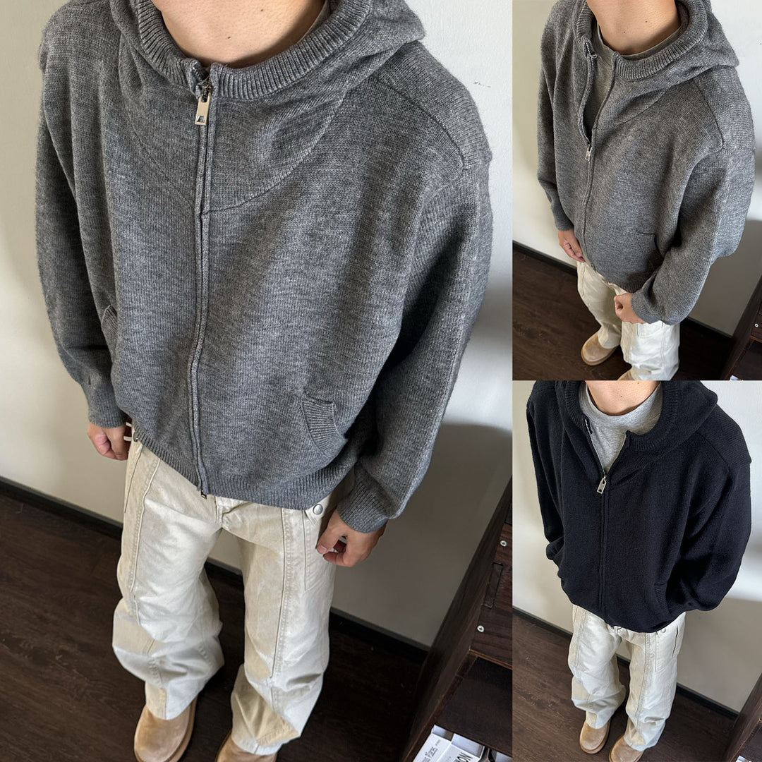 Herren Modische Strickjacke mit Kapuze Shop Nory