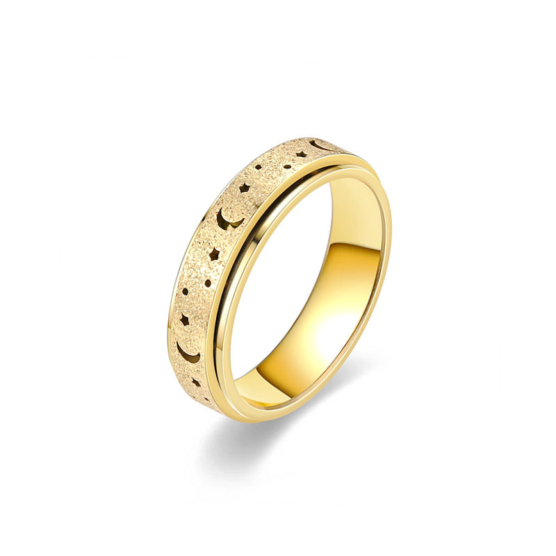 Damen Ring mit kunstvollem Mond- und Sternmotiv Shop Nory