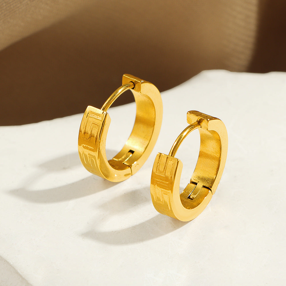 Damen texturierte goldene Creolen Ohrringe Shop Nory