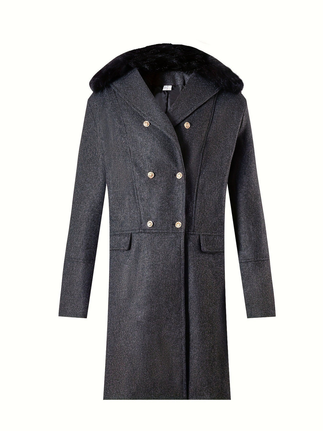 Herren elegante Wolljacke mit kunstfellkragen