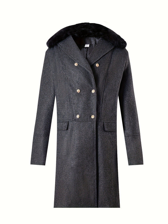 Herren elegante Wolljacke mit kunstfellkragen