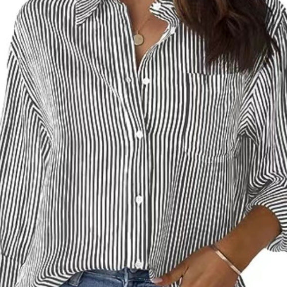 Damen Knotenhemden mit gestreiftem Design und modernem Schnitt Shopnory