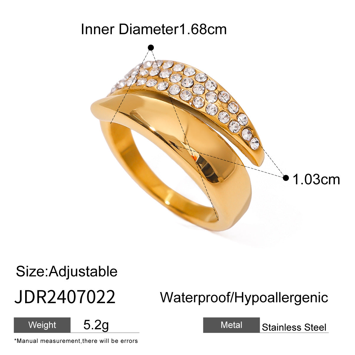 Damen Glitzernder Ring mit elegantem Design Shop Nory