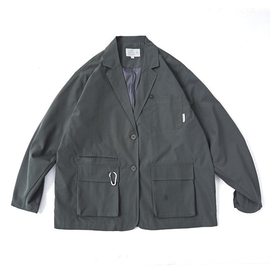 Unisex Weit geschnittener Utility-Blazer mit Multifunktionstaschen Shop Nory