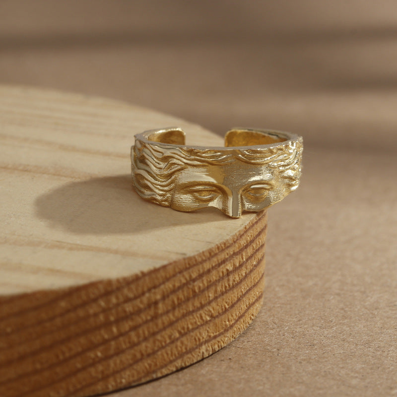 Damen kunstvoller Designring mit geflochtenem Maskenmuster Shop Nory