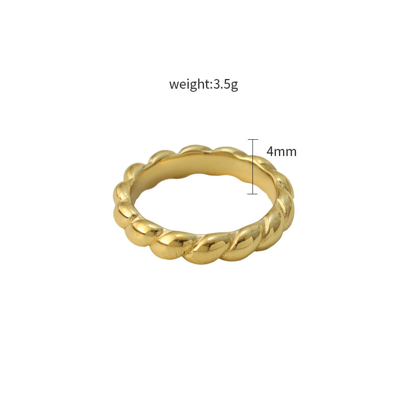 Damen filigraner geflochtener Ring mit glänzender Oberfläche Shop Nory