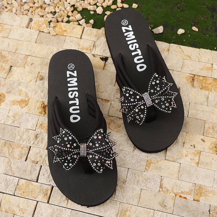 Damen Badesandalen mit elegantem Schleifen-Design und rutschfester Sohle