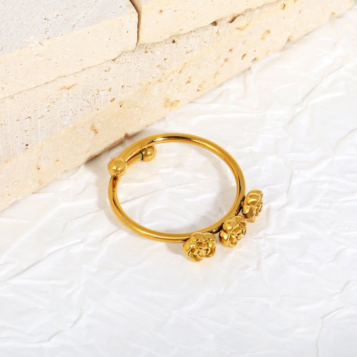 Damen Verstellbarer Ring mit floralem Design Shop Nory