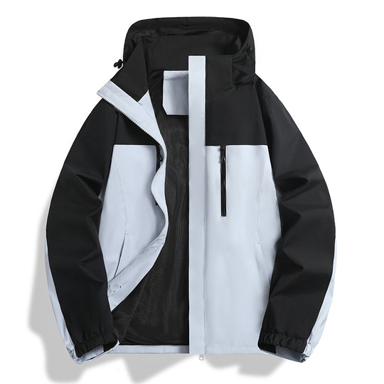 Herren Wasser- und winddichte Softshell-Outdoorjacke mit Kapuze, atmungsaktivem Meshfutter und Brustreißverschluss Shop Nory