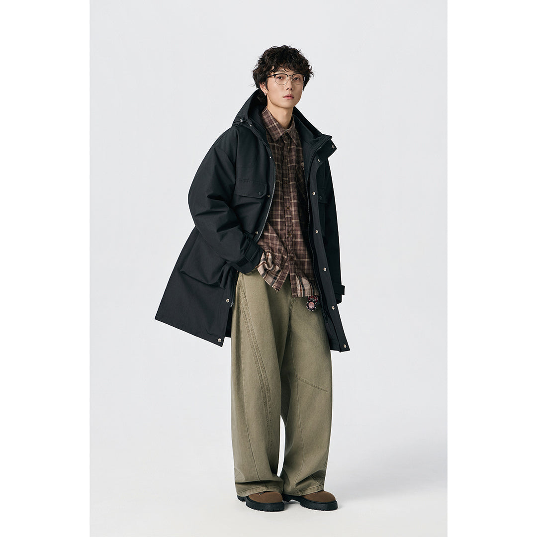 Herren Wasserabweisender Tech-Parka mit Mehrfach-Taschen und Kapuze Shop Nory
