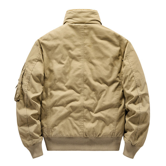 Herren Piloten-Bomberjacke mit Teddykragen, gesteppter Thermofütterung und Utility-Taschen Shop Nory