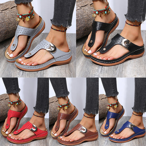 Damen Komfortable Zehentrenner-Sandalen mit modischem Riemen-Design
